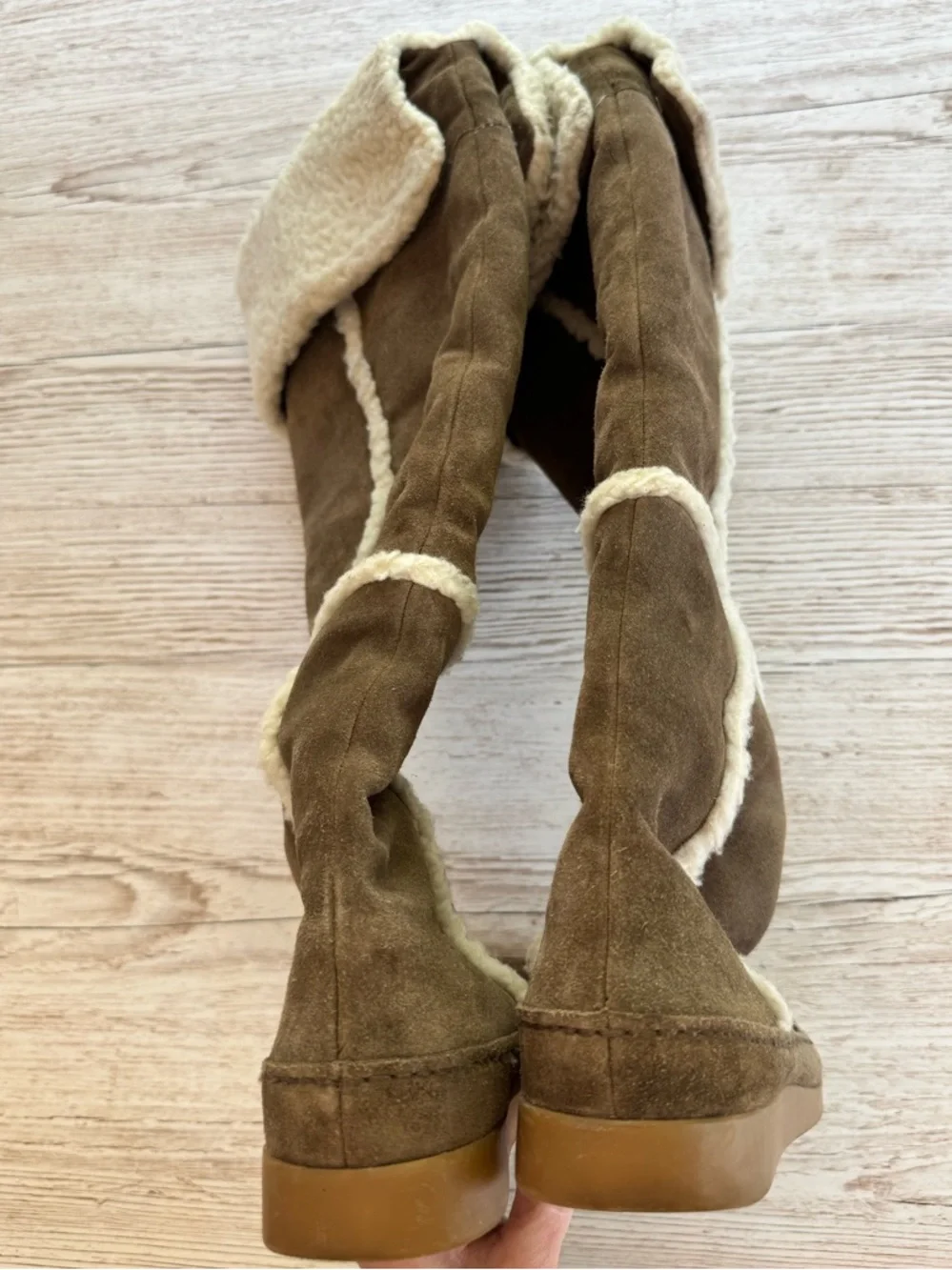 MICHAEL Michael Kors Tall Suede Shearling-Lined Boots 7M